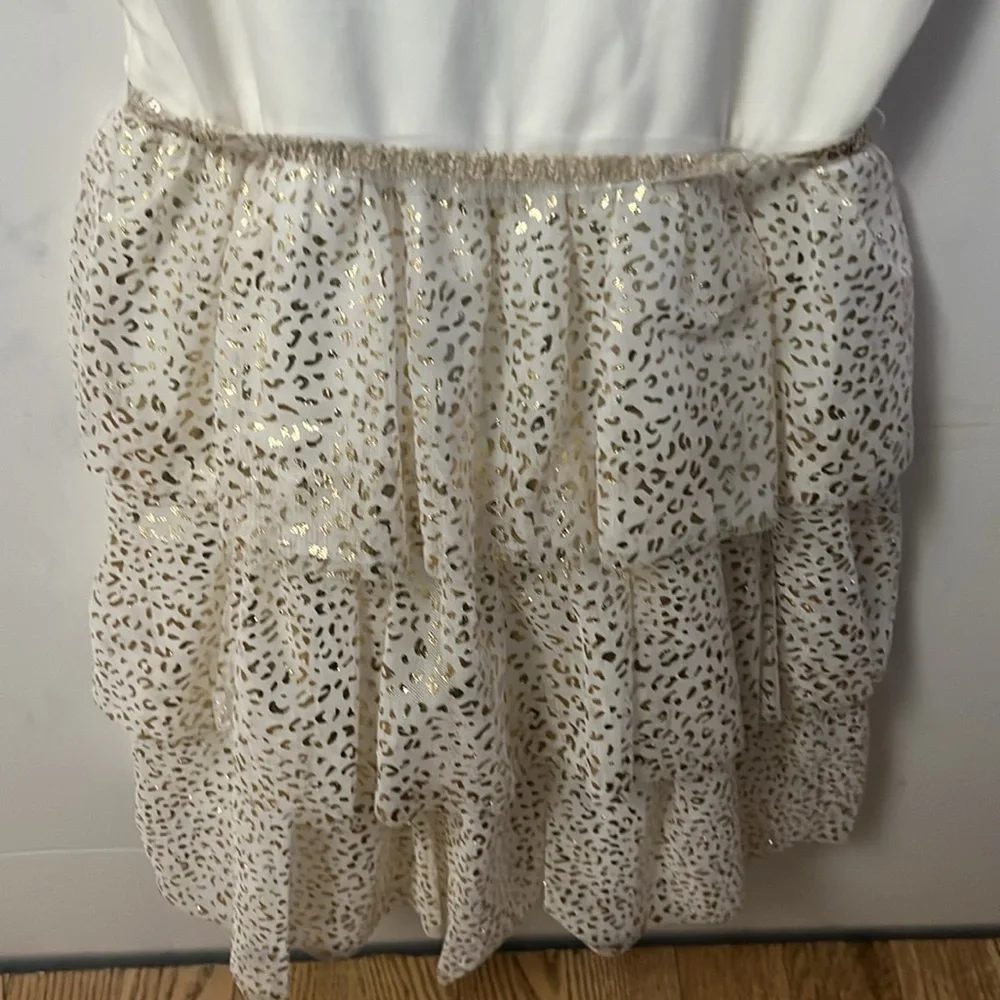 THE CHILDREN’S PLACE KIDS ELEGANT TIERED GOLD & CREAM DRESS SIZE‎ 10/12